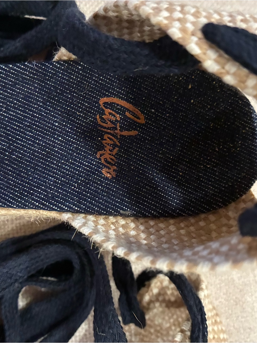 Sz 38 Castaner navy denim wedge sandals espadrilles - Picture 3 of 10